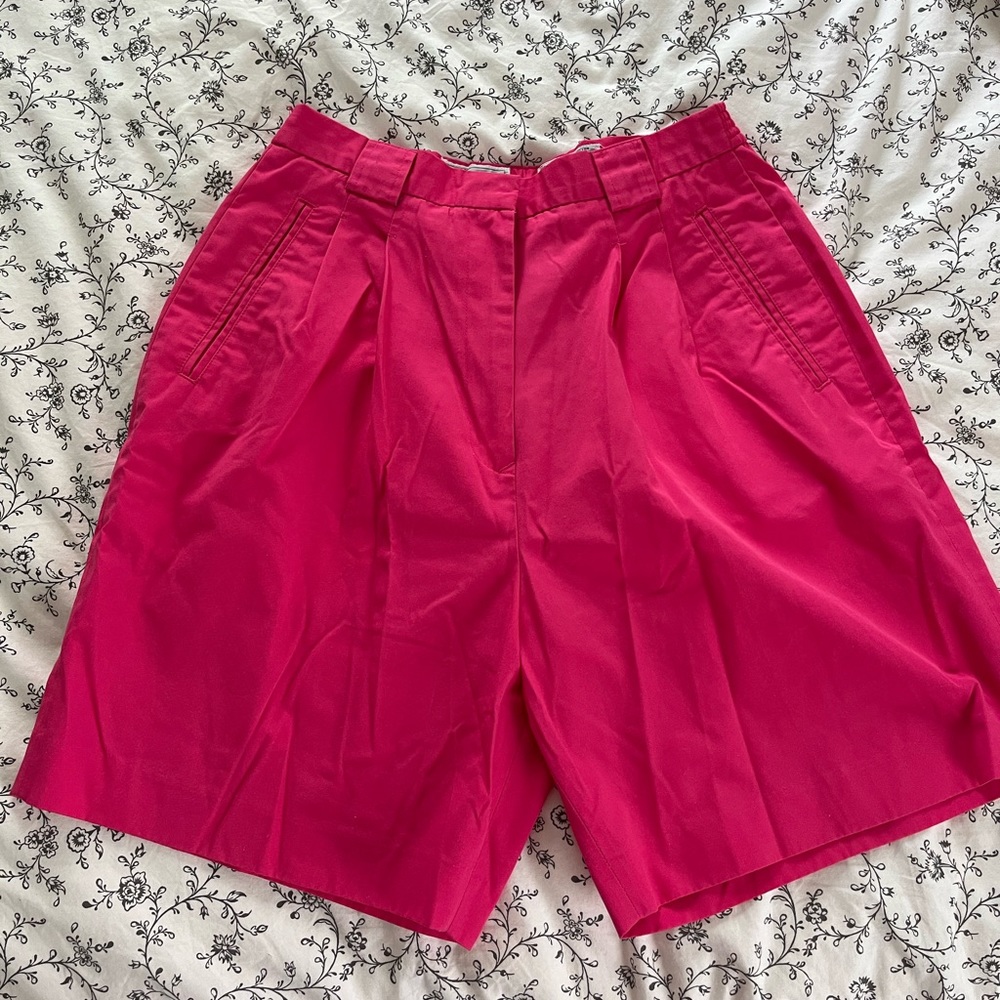 Hot pink Bermuda high waisted shorts